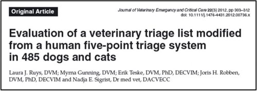 2012, médecine vétérinaire, service d’urgence, 485 chiens et chats.